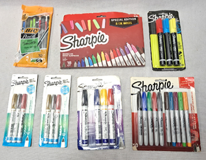 lot 163 image: Sharpie marker sets and Bic pen set - All NIB
