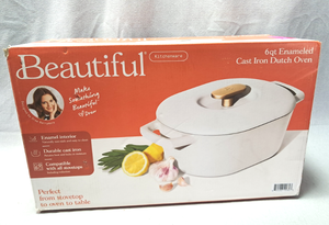 lot 164 image: Beautiful Kitchenware 6 quart enameled cast iron Dutch oven NIB