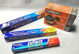 lot 64 image: Proctor Silex durable compact grill NIB, Reynolds Kitchens butcher paper, wax paper, parchment paper - All NIB