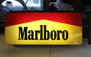 lot 21 image: vintage Marlboro brand collectible advertising sign