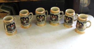 lot 30 image: Collection of 6 vintage German-style beer stein