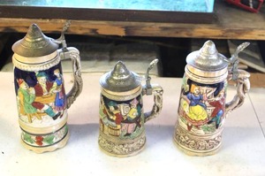 lot 37 image: vintage German beer steins