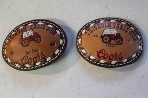 lot 72 image: vintage leather belt buckles
