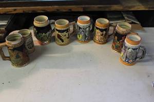 lot 89 image: vintage German-style ceramic beer steins