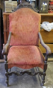 lot 107 image: antique armchair,