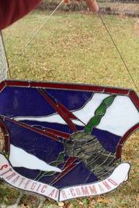 lot 3 image: custom-made stained glass decal piece featuring the historic emblem of the United States Air Force