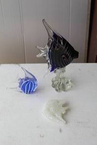 lot 117 image: vintage Murano-style hand-blown glass sculptures