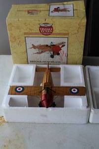 lot 122 image: Heritage Mint Vintage Flyers British 1916 Bristol Monoplane wooden model airplane. In original box