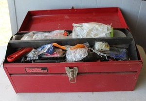 lot 158 image: Tool box full of tools see pictures for details