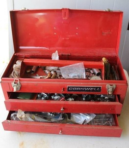 lot 159 image: Tool box full of tools see pictures for details