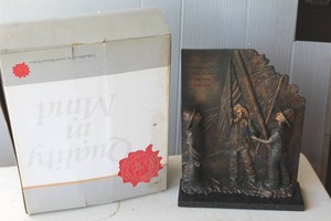 lot 163 image: Quality Mind collectible September 11th tribute statue sculpted by Ground Zero artist Michael Walker. It depicts firefighters at the scene,
