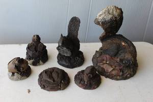 lot 169 image: vintage, dark-toned squirrel figurines and others see pictures for details