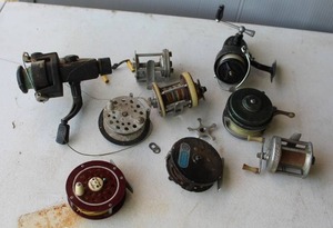 lot 177 image: collection of antique fishing reels,