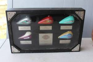 lot 181 image: Harley-Davidson collectible mini gas tank shadow box display