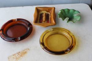 lot 198 image: vintage amber glass ashtrays are quintessential mid-century modern home decor items. And others see pictures for details