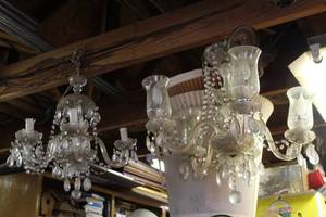 lot 212 image: 2-vintage crystal chandelier