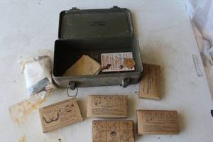 lot 218 image: vintage military medical kit, likely a German World War II