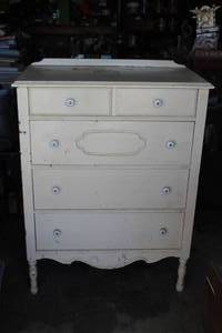 lot 225 image: vintage white chest of drawers