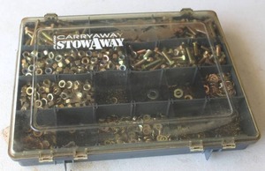 lot 232 image: Nuts and bolts and washers in a plastic carrying case
