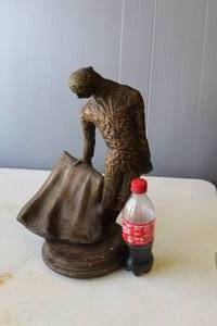 lot 248 image: collectible sculpture depicting a bullfighter (soda on picture for size reference)