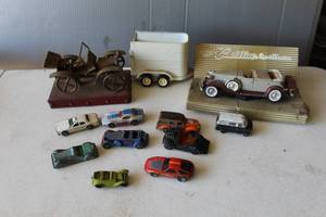 lot 294 image: collection of vintage die-cast toy vehicles ,and vintage scrap metal model car and more see pictures for details