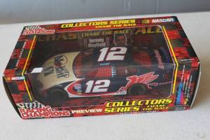 lot 299 image: Signed  2001 Jeremy Mayfield #12 Mobil 1 NASCAR die-cast car from the Racing Champions Chase