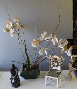 lot 314 image: Decorative chair with a clock on it and a and more see pictures