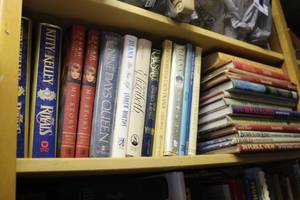 lot 336 image: Shelf full of books see pictures for titles