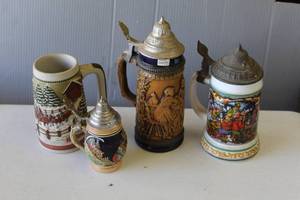 lot 339 image: vintage German beer steins