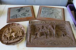 lot 414 image: vintage collectible rustic wall decor.