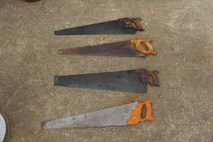 lot 480 image: collection of vintage, rusted hand saws