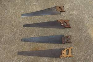 lot 481 image: collection of vintage, rusted hand saws