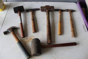 lot 486 image: collection of  assorted  hammers