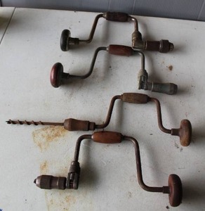 lot 491 image: collection of vintage woodworking hand drills