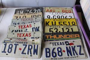 lot 447 image: collection of vintage license plates