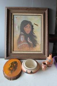 lot 590 image: collection of vintage Native American-themed decorative items