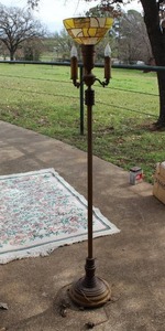 lot 43 image: vintage Art Deco torchiere floor lamp