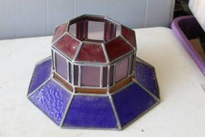 lot 628 image: vintage stained glass lamp shade