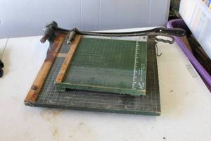 lot 639 image: vintage Premier brand paper trimmer cutters small and large one