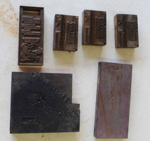 lot 651 image: antique printing blocks