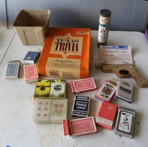 lot 688 image: collection of vintage games and accessories, primarily antique playing cards