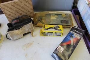 lot 698 image: Tool lot with a  Devcon Professional Strength Concrete Repair System and Stanley 12-247 block plane and Craftsman Double Insulated Sander,and more see pictures