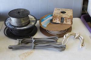 lot 714 image: spools of plastic-coated wire, and more see pictures for details