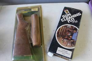 lot 802 image: Remington synthetic shotgun stock and forend set gun cleaning kit