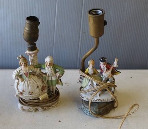 lot 757 image: porcelain table lamps