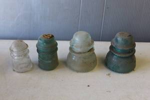 lot 758 image: Antique Hemingray Glass Company telephone line insulators