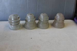 lot 759 image: Antique Hemingray Glass Company telephone line insulators