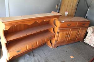 lot 867 image: china hutch and buffet cabinet