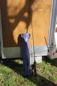 lot 871 image: 3- fishing pole and camping chair