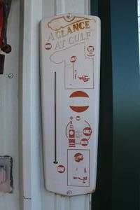 lot 889 image: vintage metal thermometer Gulf Oil  about 2 foot tall